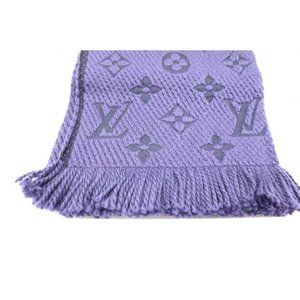Purple #45902 Lv Monogram Logomania 94% Wool 6% Silk Scarf/Wrap